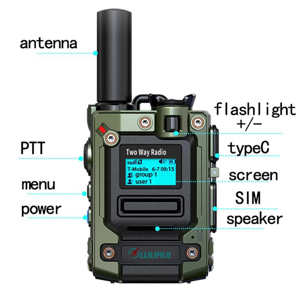 TXQ 2 Pieces K300 Global-PTT Two-Way Radios 4G LTE Connectivity Long Range Communication, Up to 5000 Miles (2greenwithSIM)