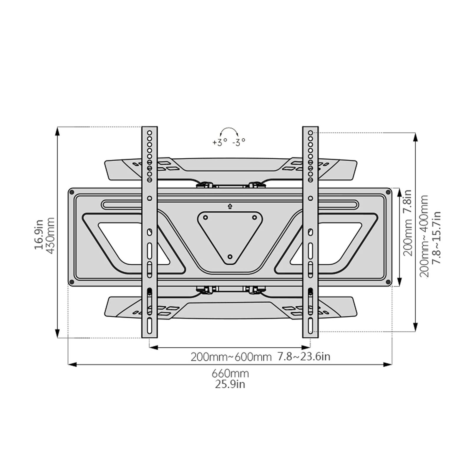 QTBH QTBH TV Mounts Universal TV Stand Full Motion TV Wall Mount Bracket 37"-80" Low Profile Embedded Bracket Swivels Tilts Extension TV MountHolds Up to 99lbs TV Stand TV Wall Mount