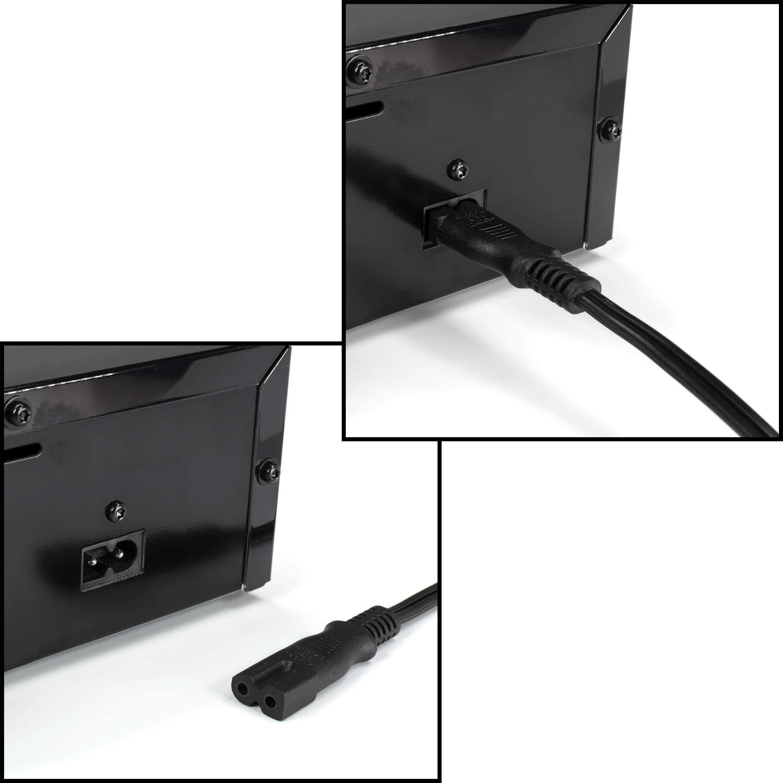 THE CIMPLE CO THE CIMPLE CO Figure 8 Power Cord (2 Prong) with Copper Wire Core - Non Polarized for Satellite, CATV, Game Systems, and More - NEMA 1-15P to C7 C8 / IEC 320 - UL Listed - Black, 3 Feet (0.9 Meter)