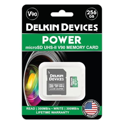 Delkin Devices Delkin Devices Power 256GB MicroSD UHS-II (V90) - 300MB/s Read, 250MB/s Write | for 8K, 4K, HDR, and 360 Video | High-Performance for Cameras