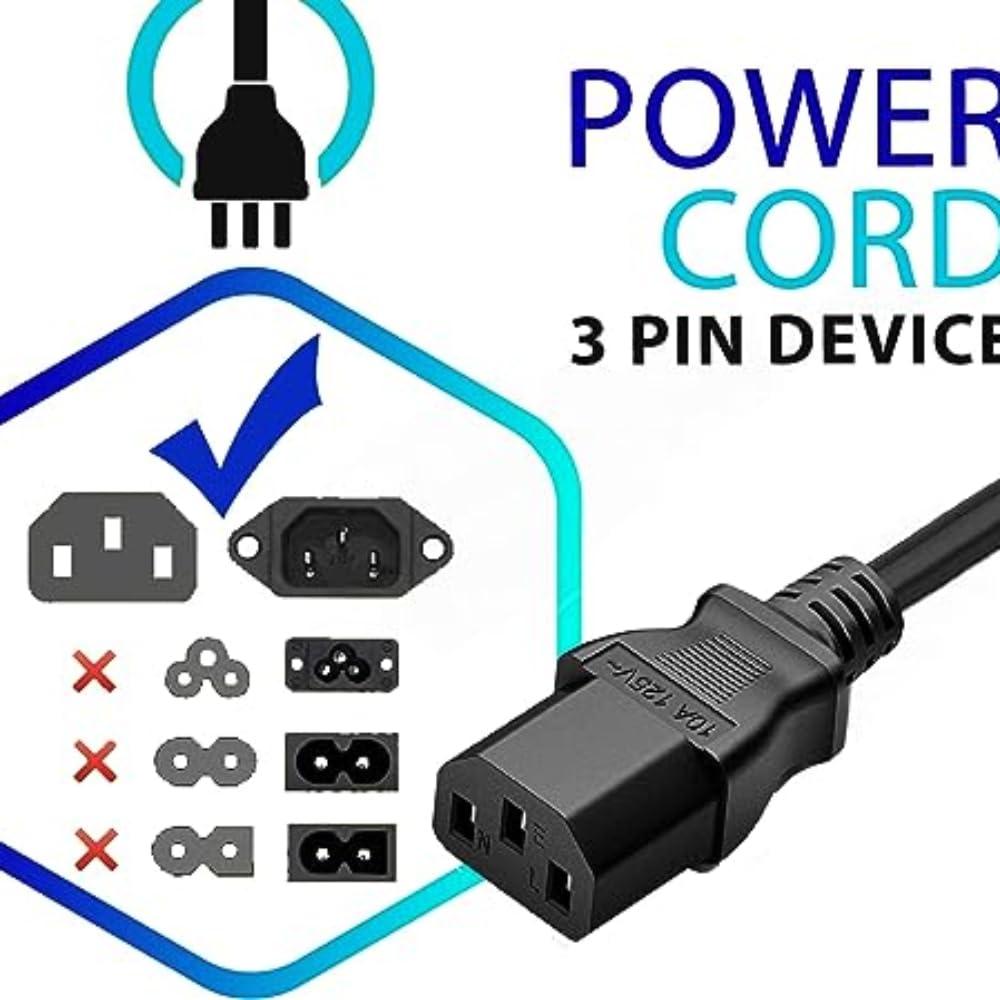 Marg Marg AC in Power Cord Cable Lead for Acer K242HL K242HL bd UM.FW3AA.005 K242HL bid UM.FW3AA.006, K272HL K272HL bd UM.HW3AA.007 K272HL bid UM.HW3AA.006 LED LCD Monitor