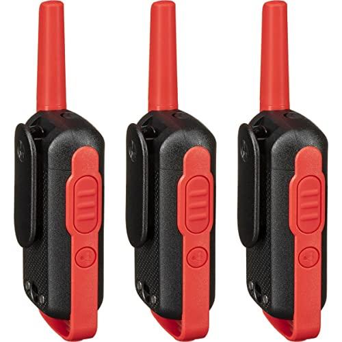 Motorola Motorola Solutions, Portable FRS, T210TP, Talkabout, Two-Way Radios, Rechargeable, 22 Channel, 20 Mile, Black W/Red, 3 Pack