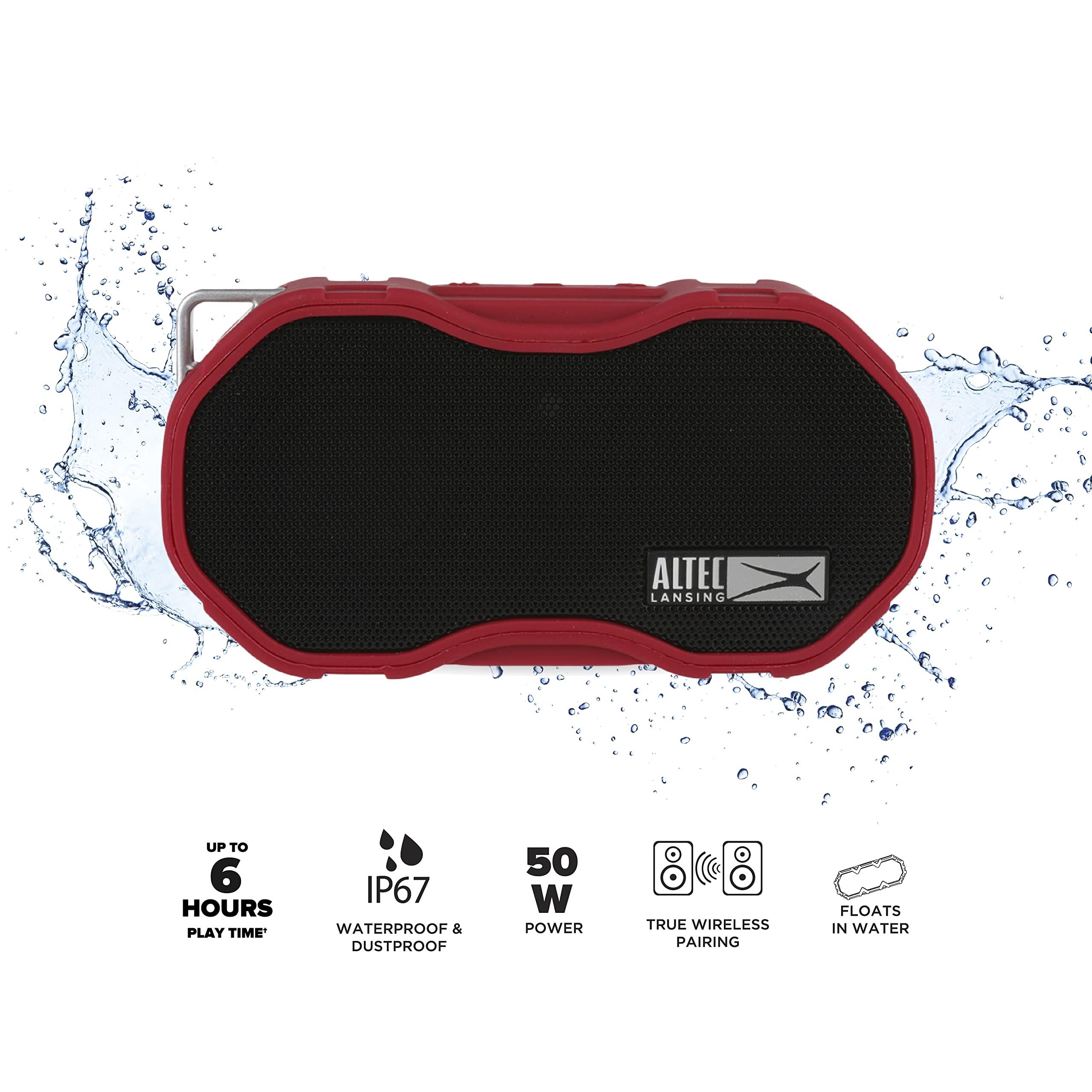 Altec Lansing Altec Lansing Baby Boom XL - Waterproof Bluetooth Speaker, Wireless & Portable Speaker for Travel & Outdoor Use, Deep Bass & Loud Sound, 2 Pack, Red