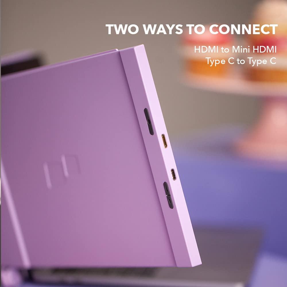 Duex New Mobile Pixels Duex Lite Portable Monitor for Laptops(2025 Upgraded), 12.5" Full HD IPS Laptop Screen Extender, USB C/HDMI Powered Plug and Play, Windows/Mac/Android/Switch Compatible (Misty Lilac)