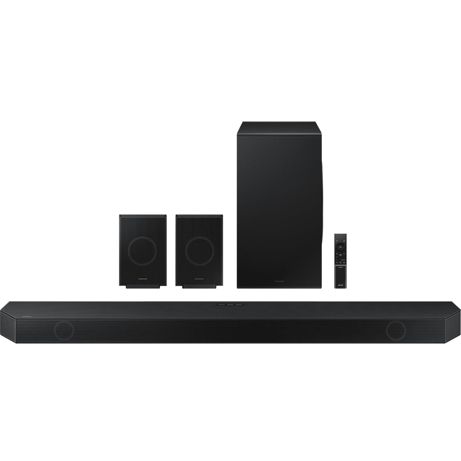 SAMSUNG SAMSUNG HW-Q990D Q-Series 11.1.4 ch. Wireless Dolby Soundbar with Q-Symphony (2024) (Renewed) Bundle with 2 Year Enhanced Protection Pack