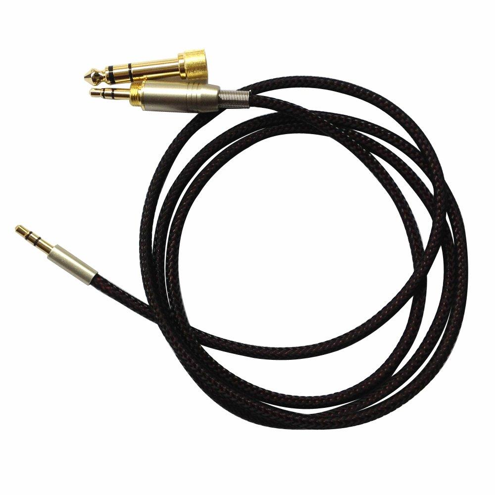 ABLET Upgrade Headphone Cord Replacement Audio Cable Compatible with Skullcandy Hesh, Hesh 2, Hesh3, Crusher, Grind Headphones 3.5mm to 3.5mm Male and 6.35mm Adapter 1.8meters/5.9ft