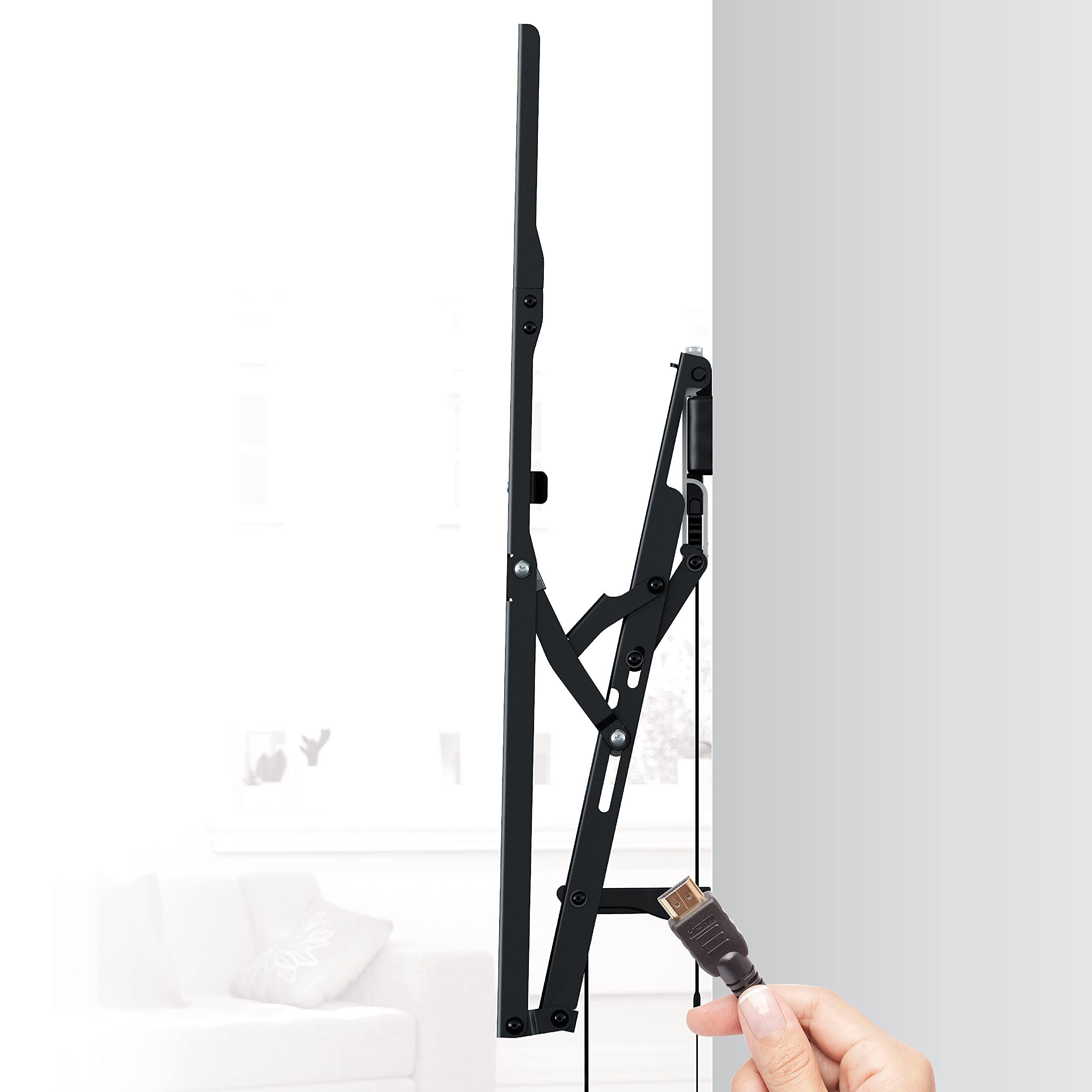 AVF AVF JXPL601-A Super Slim TV Wall Mount w Advanced Tilt. Silver, Black. Fits 37\", 39\", 40\", 42\" 43\", 46\", 47\", 50\", 52\", 55\", 58\", 60\", 65\", 70\", 75\", 80\", 82\", 85\", 86\", 88\", 90\", to 132lbs