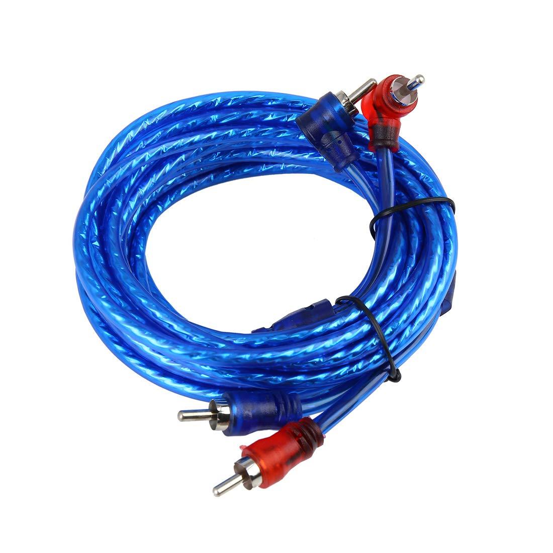 uxcell uxcell Universal Car Amplifier Wiring Kit Audio Subwoofer RCA Power Cable Fuse Set