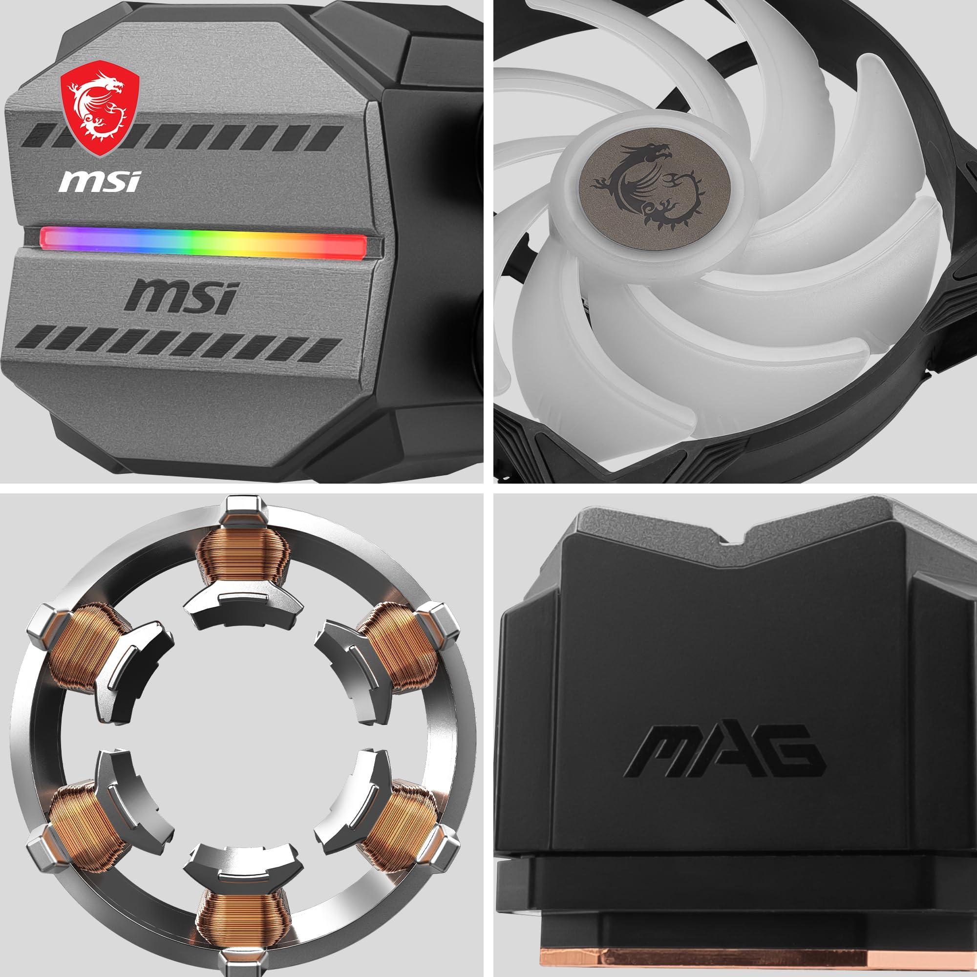 MSI MSI MAG CORELIQUID M360 AIO CPU Liquid Cooler - 12 Way Split-Flow Water Cooling, Evaporation-Proof Tubing, It Supports mainsteam Socket Like AM5 and 1700