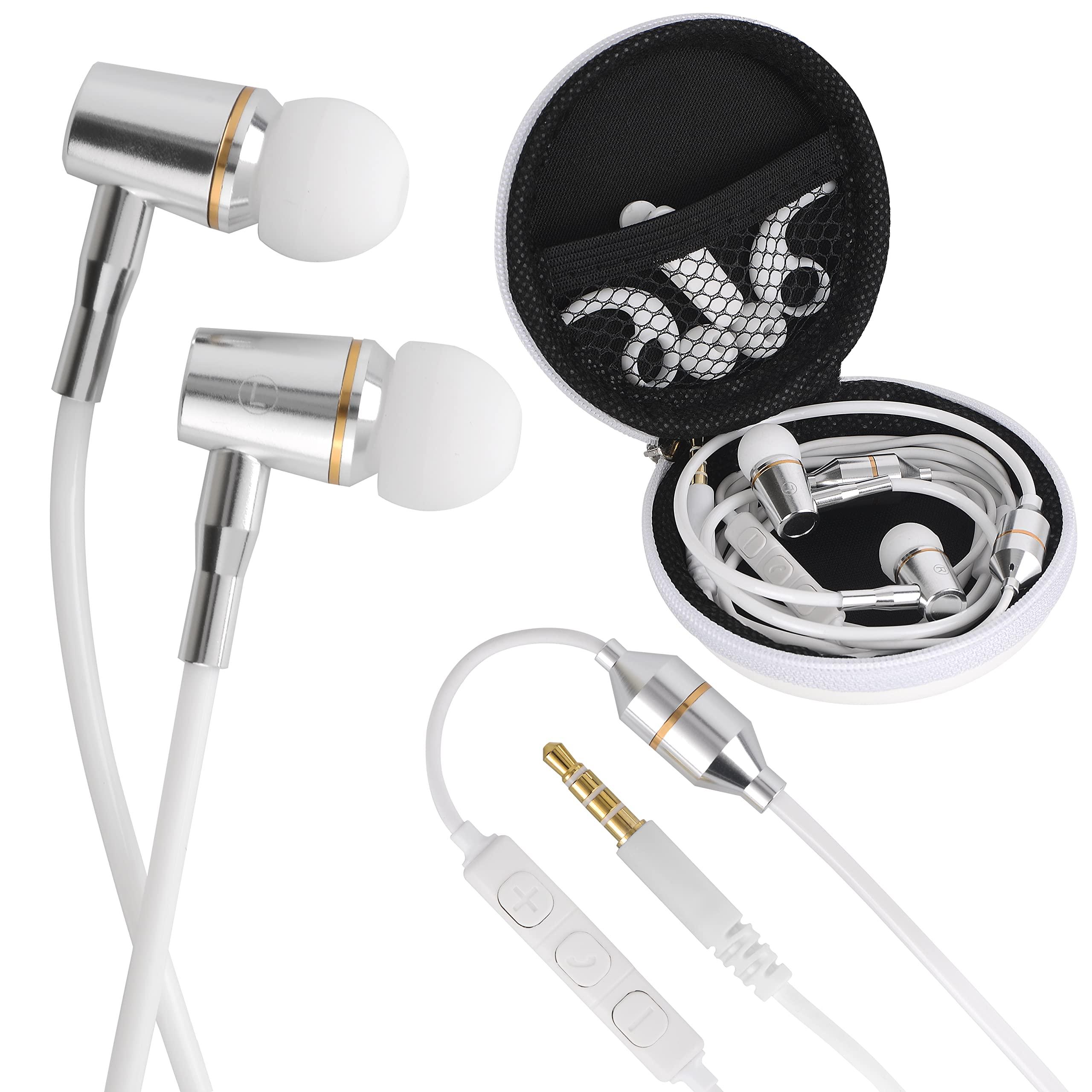 ATMOSURE ATMOSURE Air Tube Headphones Anti Radiation EMF Free Headphones with Carry Case, Microphone, Volume Control, Clipper and Set of Ear Tips