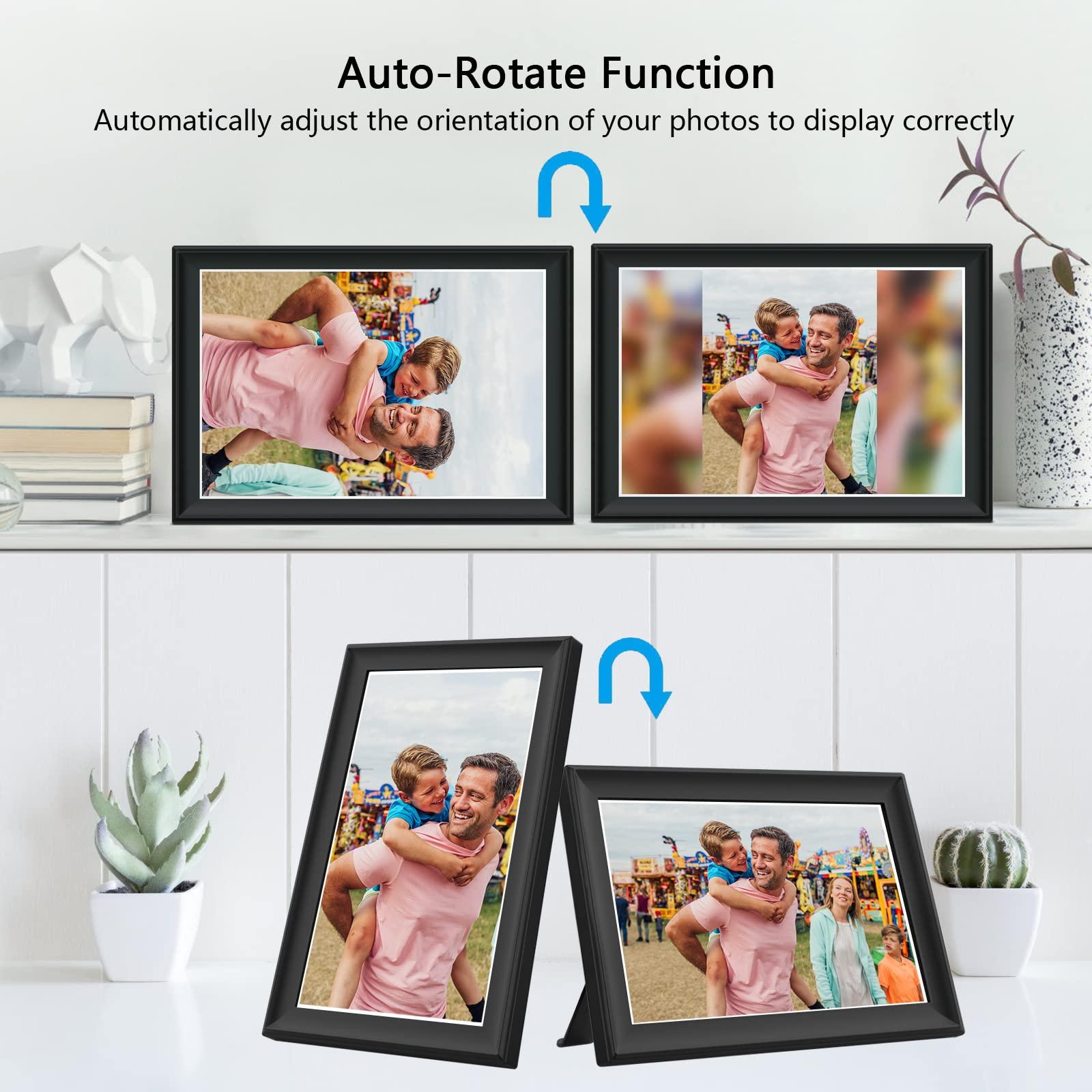 akimart 64GB FRAMEO 10.5 Inch Smart WiFi Digital Photo Frame 1920x1280 FHD IPS LCD Touch Screen, Auto-Rotate, 64GB Storage, Support SD Card & USB Drive, Share Moments Instantly via Frameo App from Anywhere