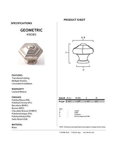 Alno Alno A1530-SN Geometric Transitional Knobs, Satin Nickel