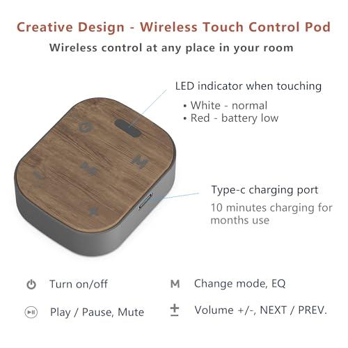 KEiiD KEiiD Bluetooth Computer Speakers with Wireless Touch Control Pod for PC Laptop/Desktop Wireless Stereo Gaming Speakers, 4 EQ Modes, Aesthetic Style, 2024 New Model