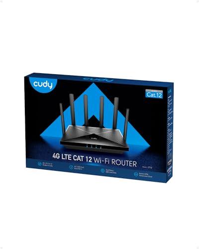 Cudy Cudy 4G LTE Cat 12 WiFi Router, LTE Modem Router, Qualcomm Chipset, Dual SIM 4G Cellular Router, AC1200 Dual Band WiFi, 4 Gigabit Ports, OpenVPN, WireGuard, Band Lock, TTL, at Command