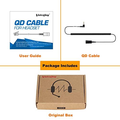 VoiceJoy Headset QD (Quick Disconnect),Compatible with Plantronics Headset.QD Cable with Single 3.5mm Plug for Smartphones Mobile Phones,Laptop etc
