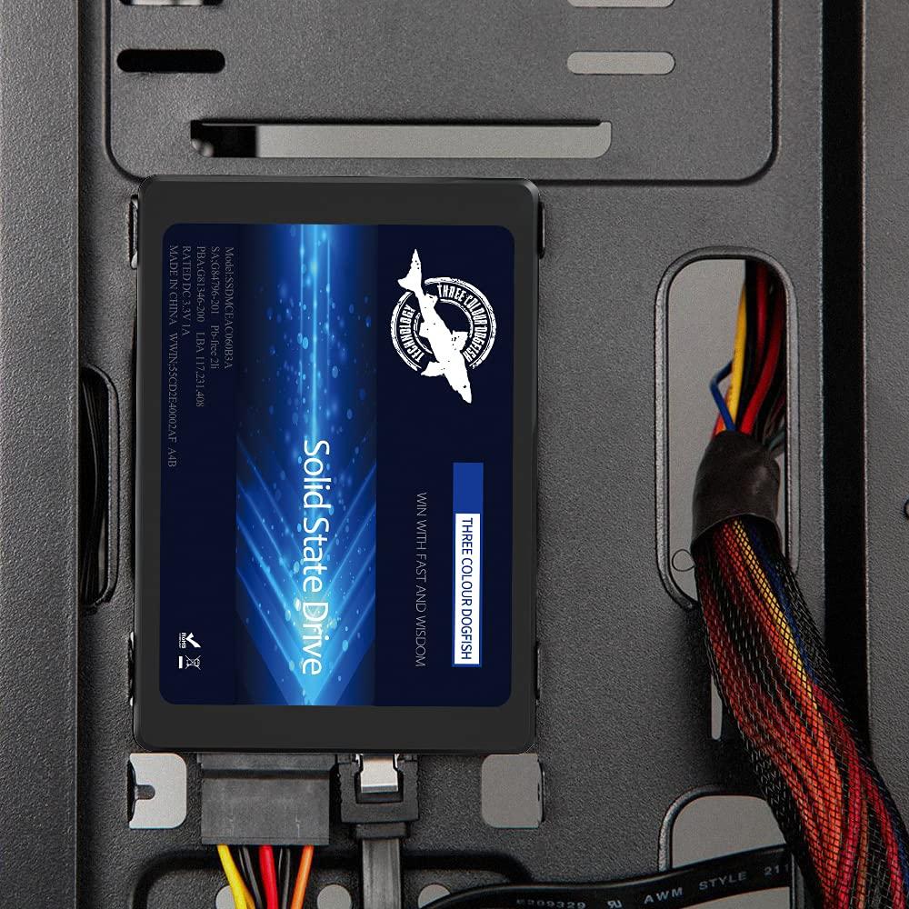 THREE COLOUR DOGFISH Dogfish 64GB 2.5\" Internal SSD, 3D NAND Solid State Drive, SATA III 6Gb/s 2.5 inch 7mm (0.28), Read up to 400MB/s - (2.5 64GB)