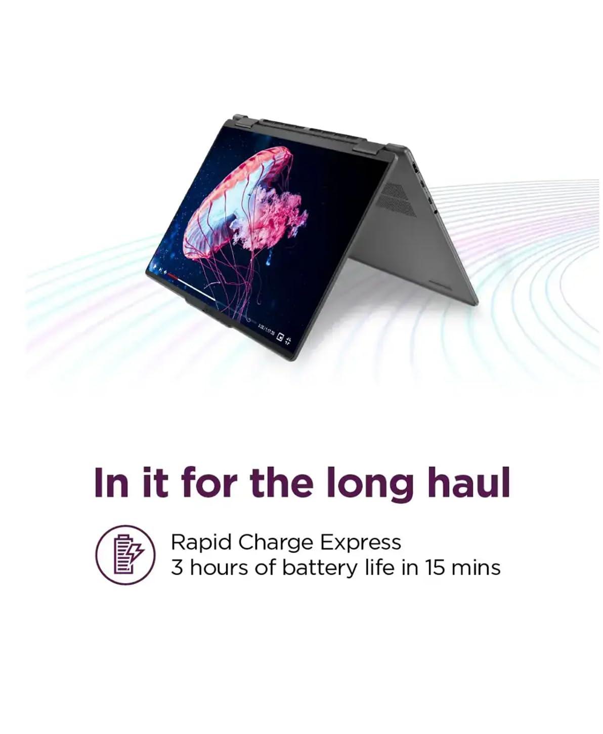 Lenovo Lenovo Yoga 7 2-in-1 16" WUXGA (1920x1200) Touch-Screen Laptop, AMD Ryzen 5 8640HS 6-core, 8GB RAM, 512GB SSD, AMD Radeon 760M Graphics, Backlit KB, Fingerprint, WiFi6, Win11, Arctic Grey, W/GaLiMu