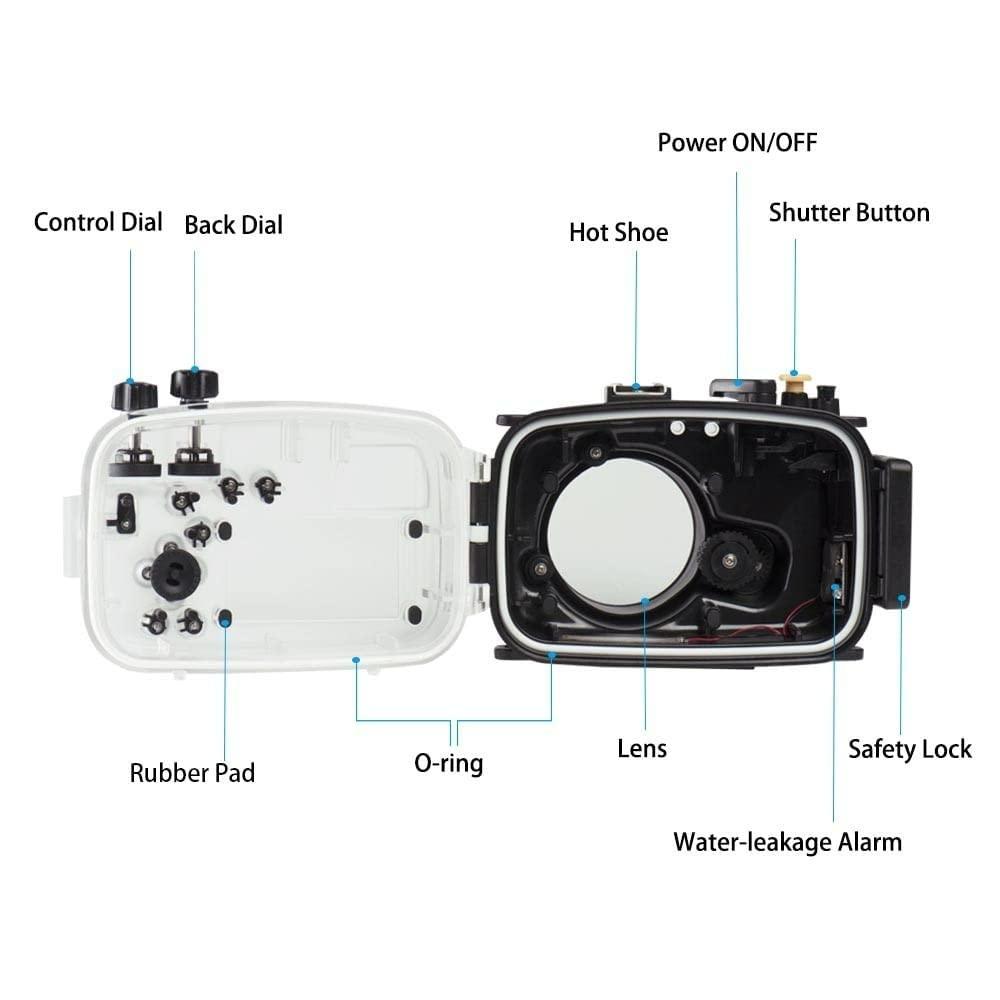 Sea frogs SeaFrogs Waterproof housing for Sony A6400 Underwater Diving Case 40M/130FT with Built-in Water Leakage Sensor, Ideal for Diving, Surfing, Swimming and Rafting Video