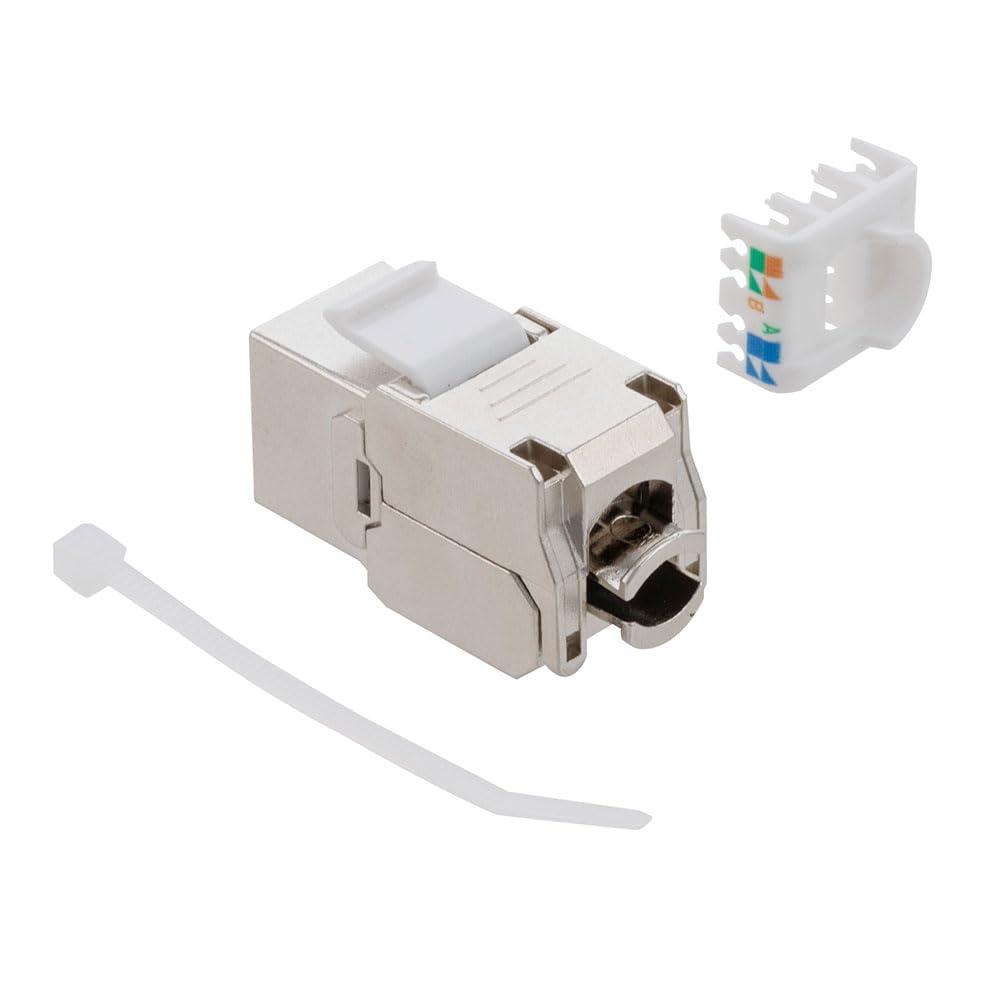 NavePoint NavePoint CAT6A Shielded Toolless Keystone Jack 10 Pack, Silver