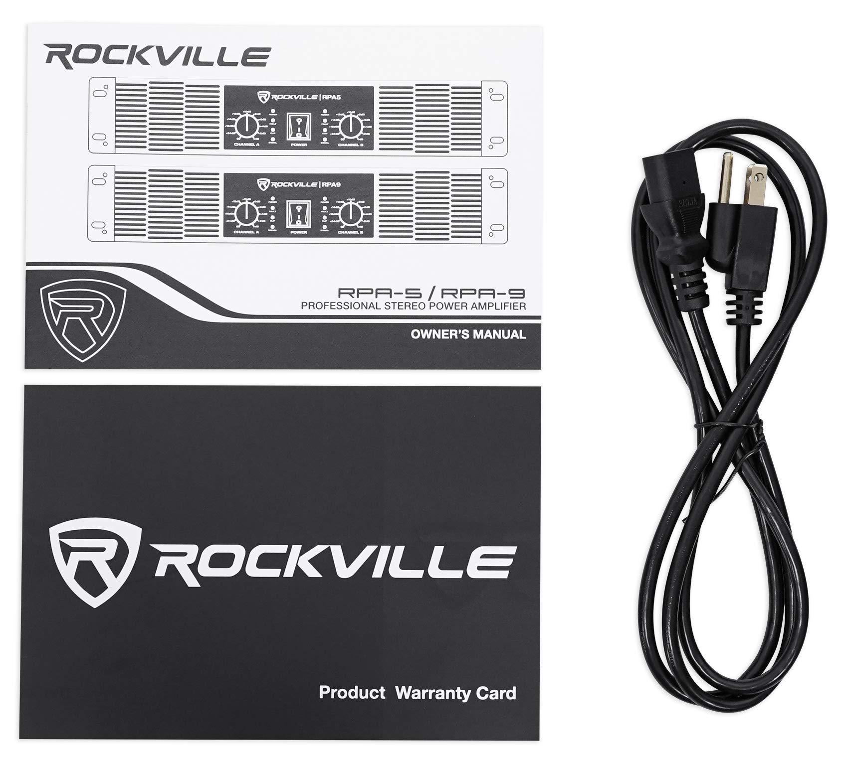 Rockville Rockville RPA9 3000W Peak / 800W RMS 2-Channel Power Amplifier, Rack Mountable - Perfect for Live Sound, Pro Audio, DJs