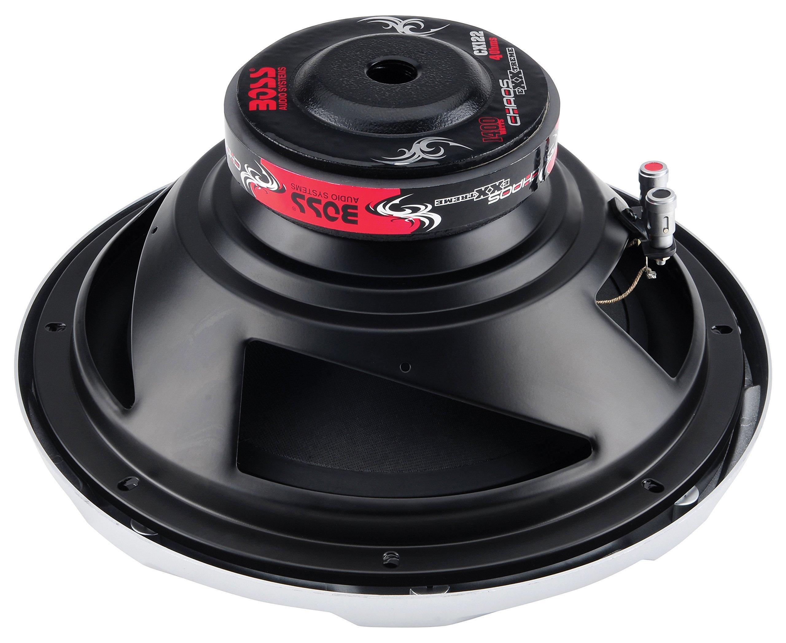 BOSS Audio Systems BOSS Audio Systems CX122 Chaos Exxtreme Series 12 Inch Car Subwoofer - 1400 Watts Max, Single 4 Ohm Voice Coil, Hook Up to Amp