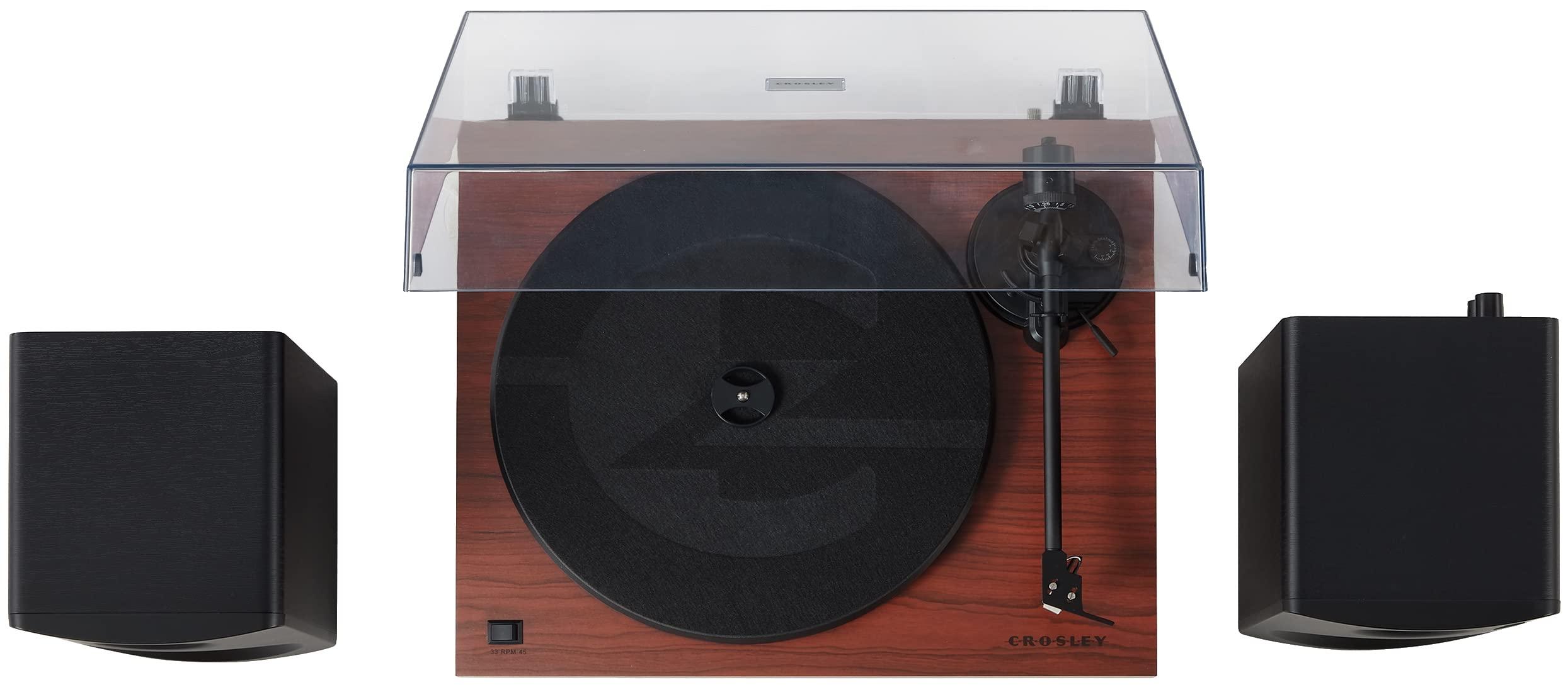 Crosley Crosley KT6101-MA Belt-Drive Bluetooth Turntable with Built-in Preamp and Included Speakers, Mahogany