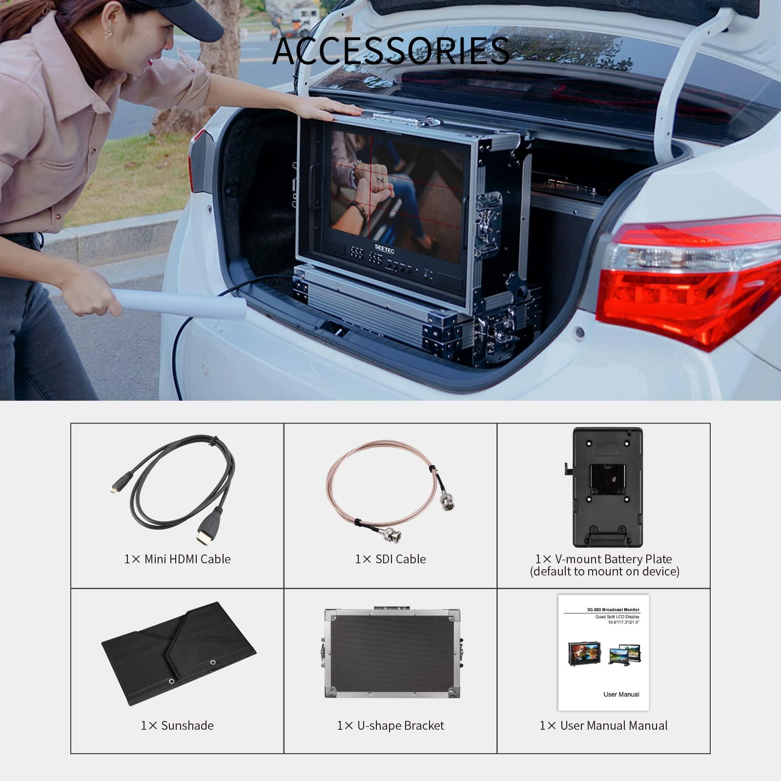 SEETEC SEETEC ATEM173S-CO 17.3 inch Multi Camera Director Broadcast Carry On Production Monitor 4X SDI in Out HDMI Waveform LUT HDR 1920x1080