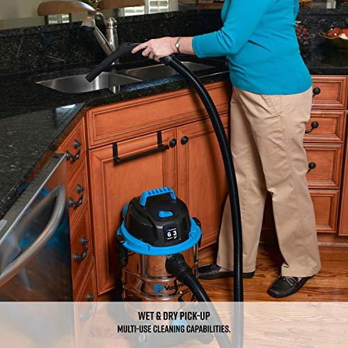Vacmaster Vacmaster, VQ607SFD, 6 Gallon 3 Peak HP Stainless Steel Wet/Dry Shop Vacuum
