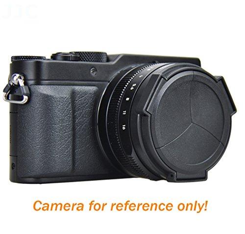 Fotasy JJC Black LX100 Auto SELF-RETAINING Protective Lens Cap, Compatible with Panasonic Lumix LX100 LX100 II Leica D-LUX Typ 109 D-LUX 7, LX100II Mark II M2, D LUX 7 Lense Cap, 43mm MRC Nano MC UV Filter