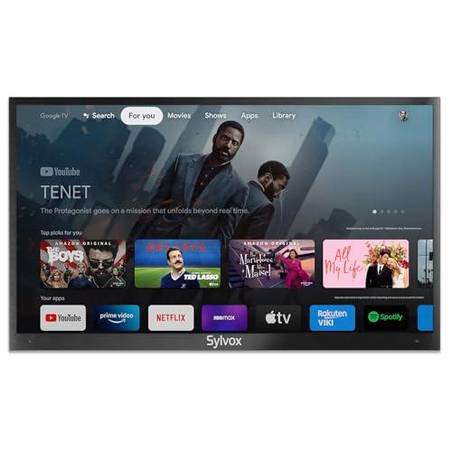SYLVOX SYLVOX Outdoor TV, 43 inch Full Sun Smart Outdoor TVs, Weatherproof 2000 Nits High Brightness IP55 Waterproof, 4K TV for Outside WiFi Bluetooth Voice Assistant Chromecast (Pool Pro 2.0)