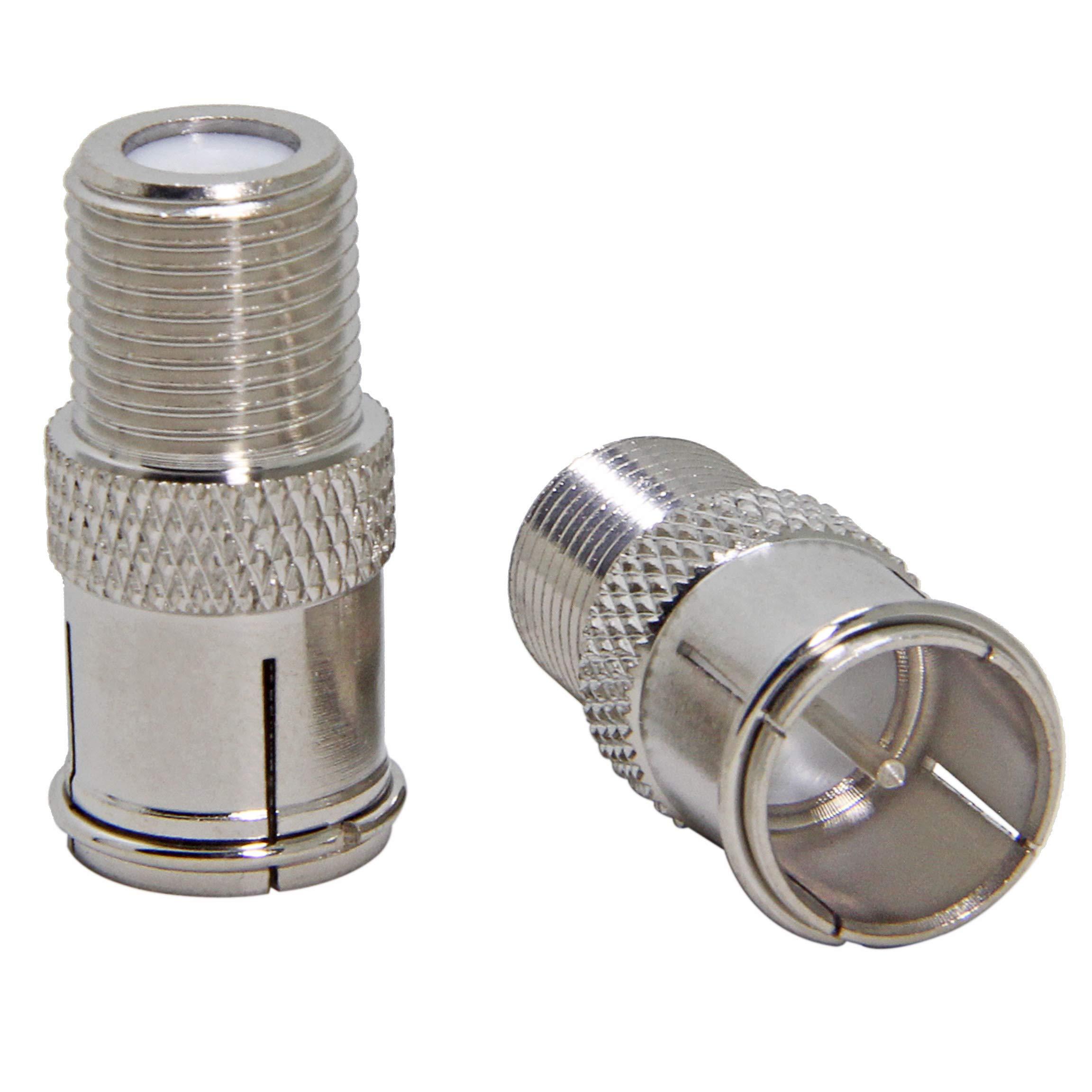 Ullnosoo Coax Quick Connect, 2 Pack Ullnosoo F Type Male to Female Push on Connector Adapter Plug for TV, Antenna, Coaxial Cable, RV Satellite Receiver