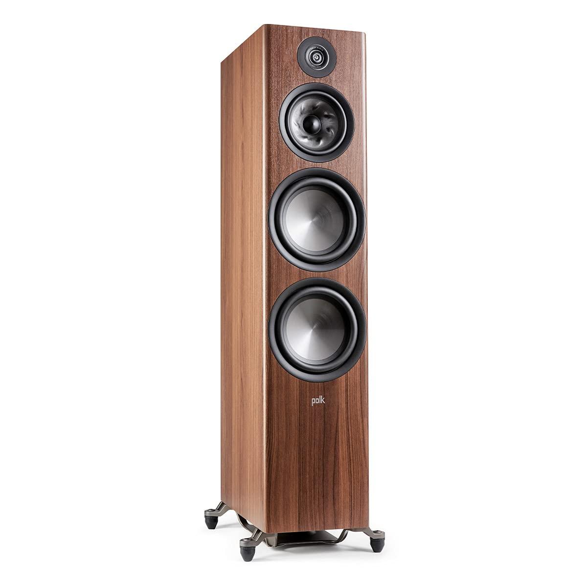 Polk Audio Polk Audio Reserve Series R700 Tower Speaker, 1\" Tweeter, Dual 6.5\" Woofers & Dual 8\" Long-Throw Drivers, Hi-Res Certified, Dolby Atmos & IMAX Enhanced for Dynamic Home Theater Audio, Walnut Brown