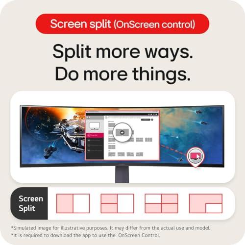 LG LG 45GR75DC-B Ultragear Curved Gaming Monitor 45-Inch 32:9 Dual QHD 1ms 200Hz VESA DisplayHDR 600 with DCI-P3 95% AMD FreeSync Premium Pro Enhanced Gaming GUI DTS HP:X 3-Way Adjustable Stand - Black