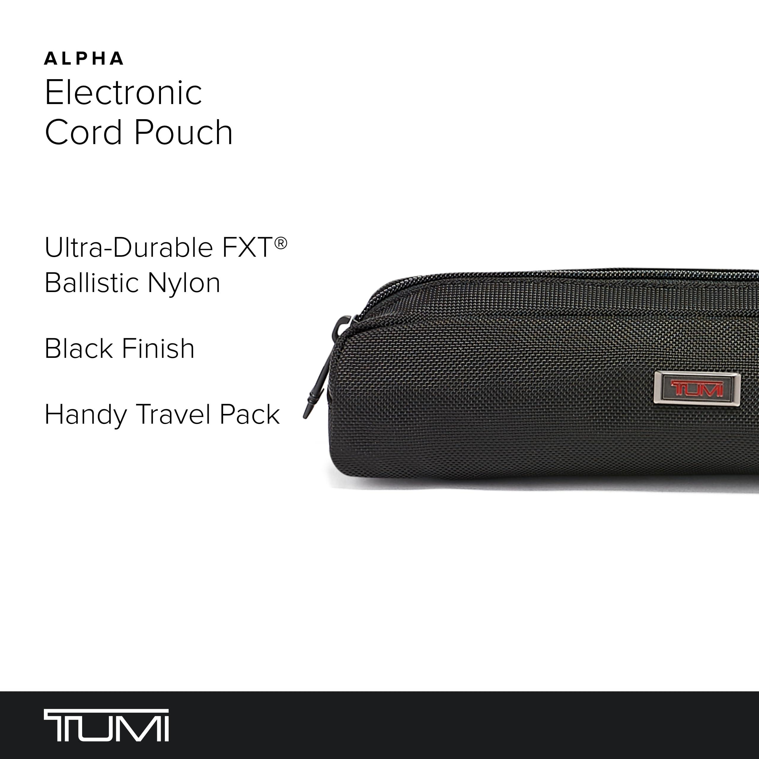 TUMI TUMI - Alpha Electronic Cord Pouch - Travel Tech Pouch Organizer for Cord, Cable, Charger & Accessories - Zip Entry - Black