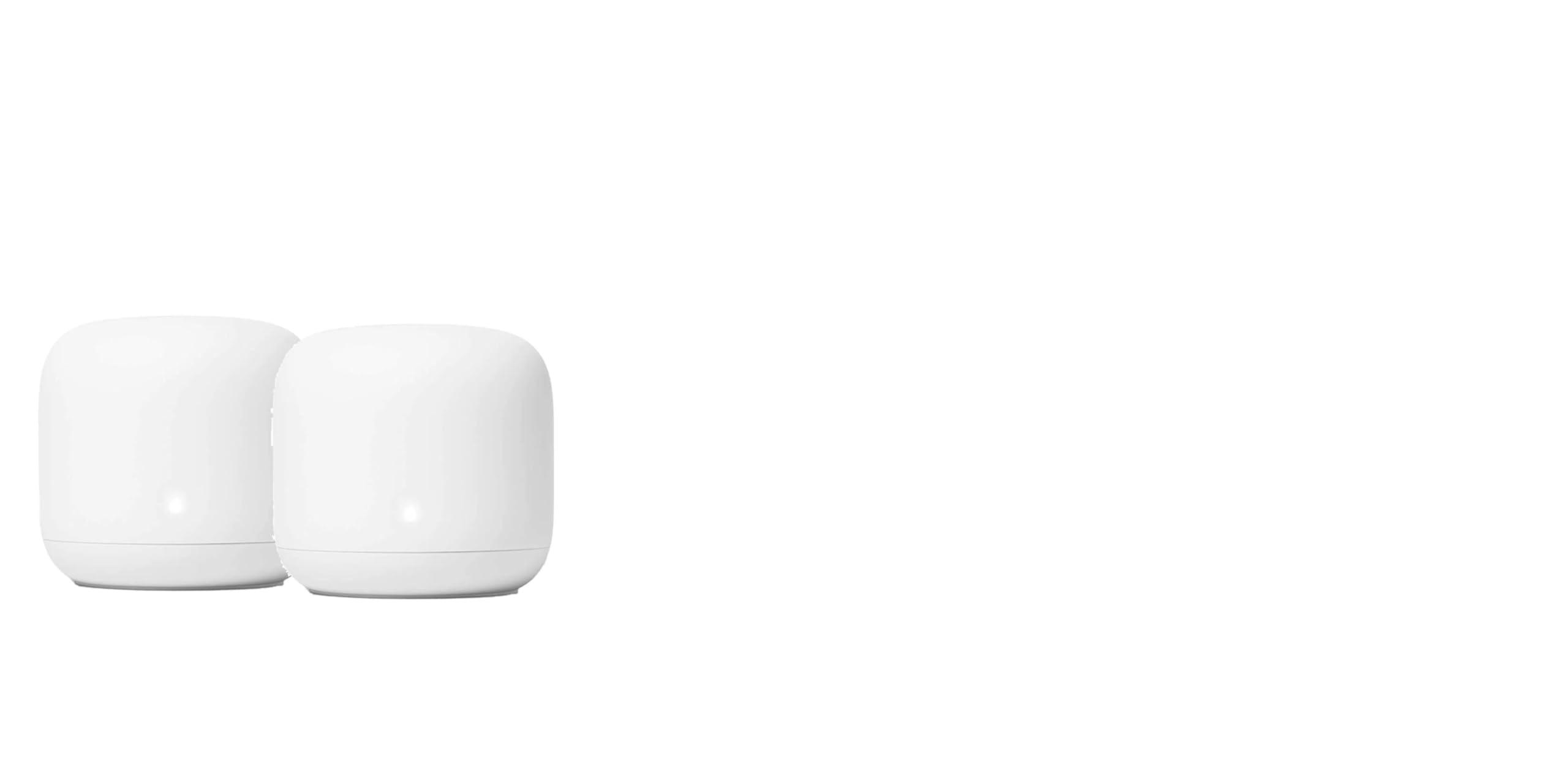 Google Nest WiFi Router Reliable Home Wi-Fi System with Fast Speed and Whole Home Coverage - Google WiFi Mesh Router Snow (2 Routers)
