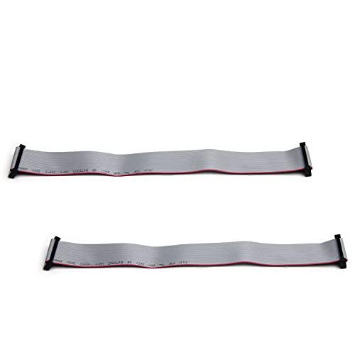 Fielect Fielect 2pcs IDC 20 Pin Connector Gray Wire Flat Ribbon Cable Connector Length 30cm 2.54mm Pitch