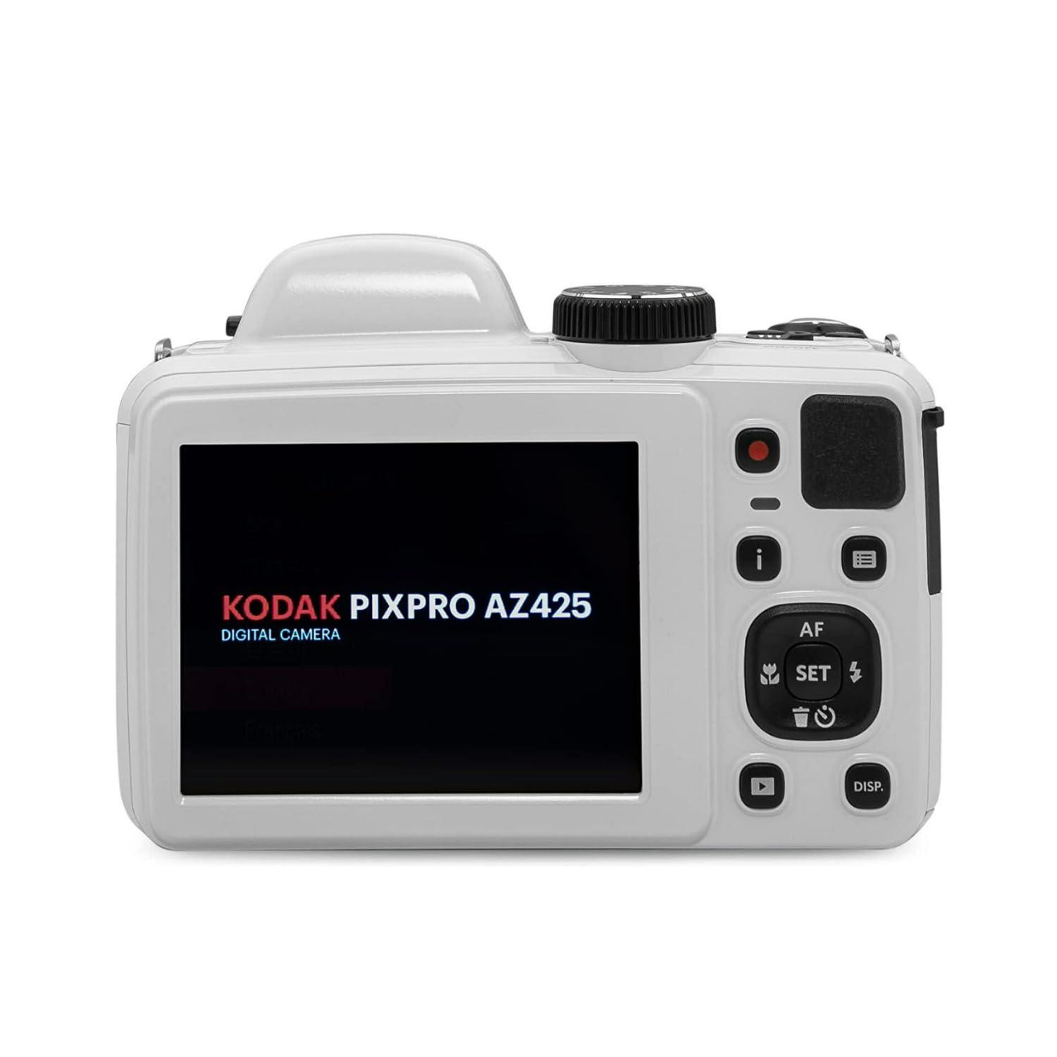 KODAK Kodak PIXPRO AZ425 Astro Zoom 20MP Digital Camera (White) Bundle with 32GB SD Card and Holster Camera Case with Accessories (3 Items)