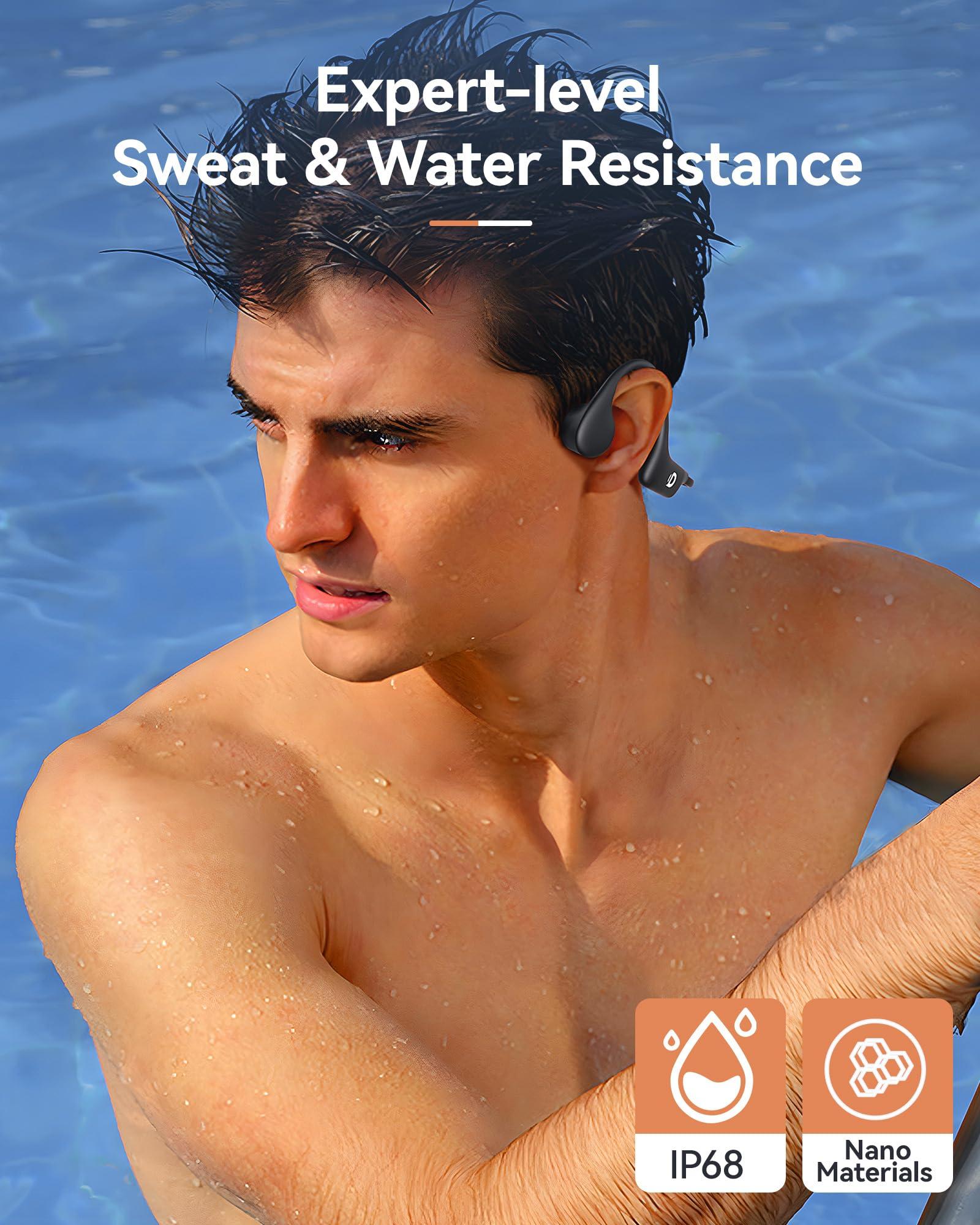 DEMICEA DEMICEA Open Ear Sport Headphones, Wireless Bone Conduction Earphones, Built-in 32GB MP3,with Mic, IP68, Sweat & Water Resistant, Up to 8 Hours Battery, Bluetooth 5.3,for Running,Workouts