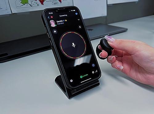 Pryme PRYMEBLU Bluetooth Wireless PTT Button Switch ZELLO, Wave Communicator, ESChat, Unity, Streamwide and Many Other PoC Push-to-Talk Apps (BT-PTT-ZU-Super Mini-Strap)