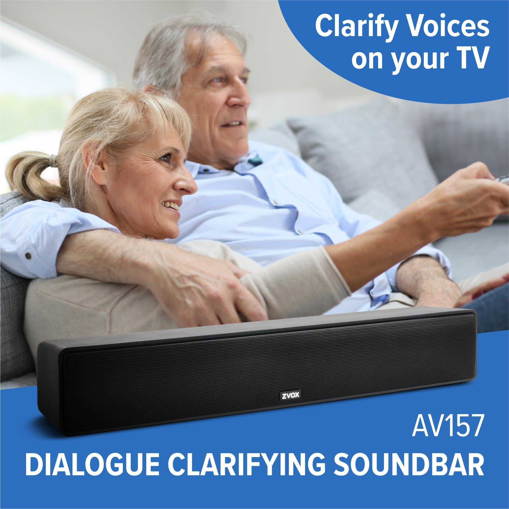 ZVOX ZVOX AccuVoice AV157 Dialogue Clarifying Soundbar - Patented Hearing Technology with Voice Boost, Ultimate Low-Profile TV Speakers Soundbar, Perfect for Home Theater and Smart TV - Espresso