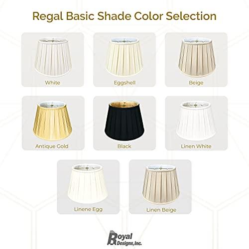 Royal Designs, Inc. Royal Designs Empire English Pleat Basic Lamp Shade, Linen Beige, 12.5 x 20 x 13.5