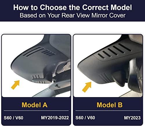 FITCAMX Fitcamx 4K Dash Cam Suitable for Volvo S60 V60 T5 T6 T8 B5 2022 2021 2020 2019, Integrated OEM Look, 2160P UHD Video Quality, Loop Recording WiFi, G-Sensor, Night Vision, Easy to Install, 64GB Card