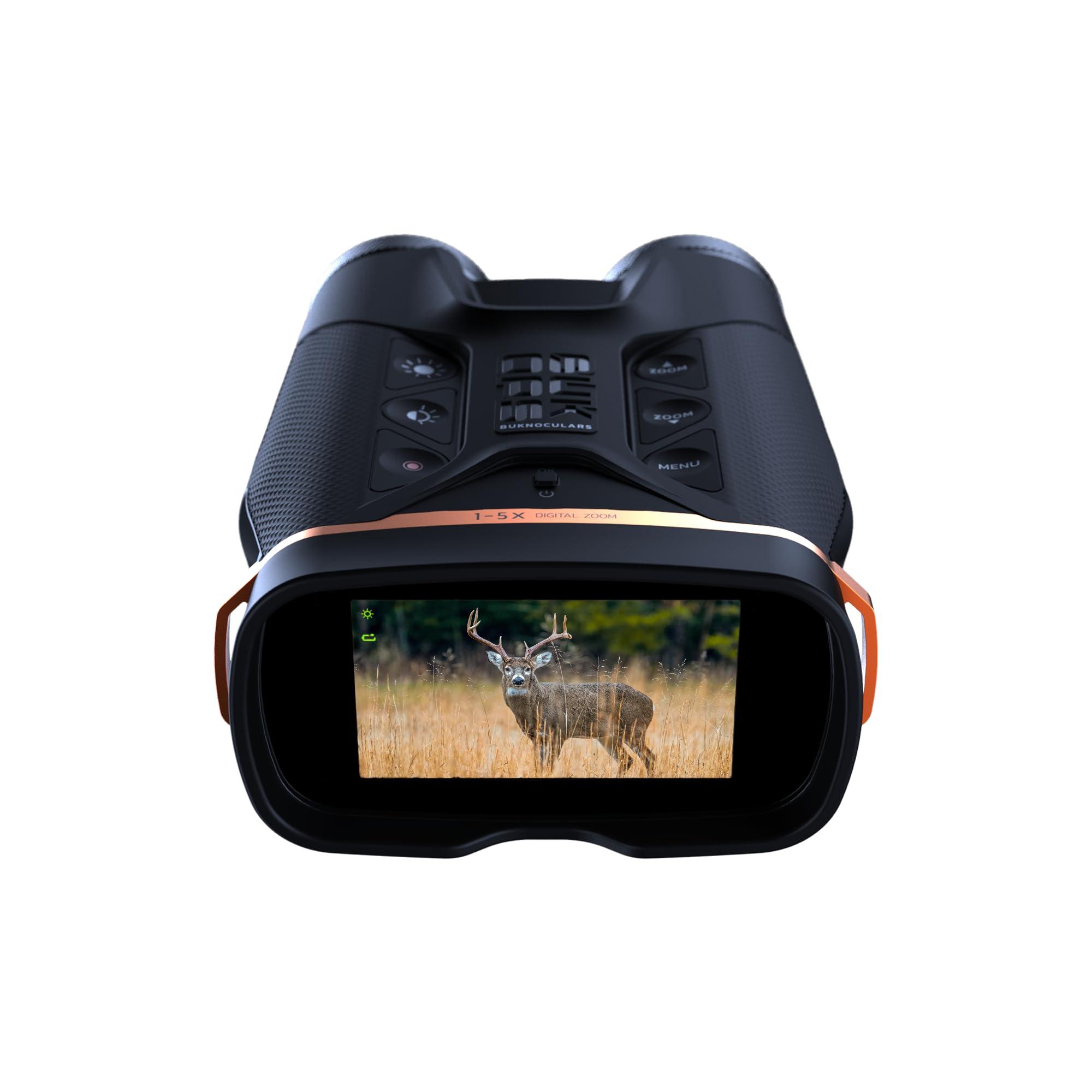 BUK OPS BUK OPS Buknocular Primetime Viewer with Primetime Color Vision, Low Light Enhancing Technology, 4K HD Video, 1-5x Digital Zoom, 2.95 inch HD Viewfinder, Digital Binocular