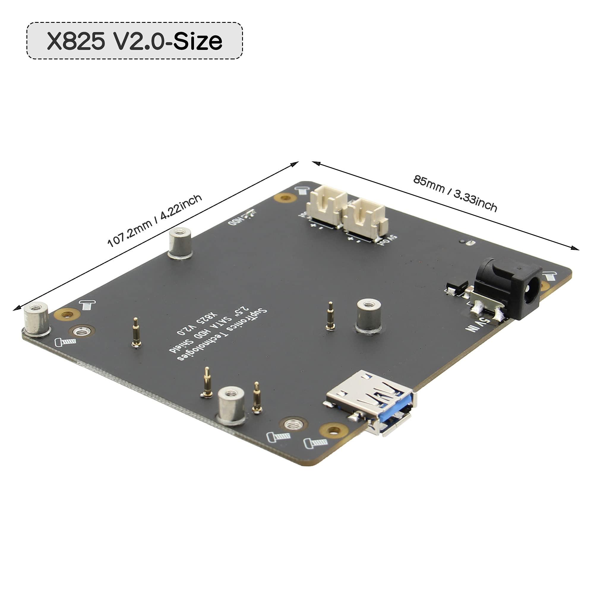 Geekworm Geekworm for Raspberry Pi 4 SATA Storage, X825 V2.0 2.5 inch SATA HDD/SSD Expansion Board UASP Supported Compatible with Raspberry Pi 4 Model B 1GB/2GB/4GB/8GB Only(Not Include Raspberry Pi)