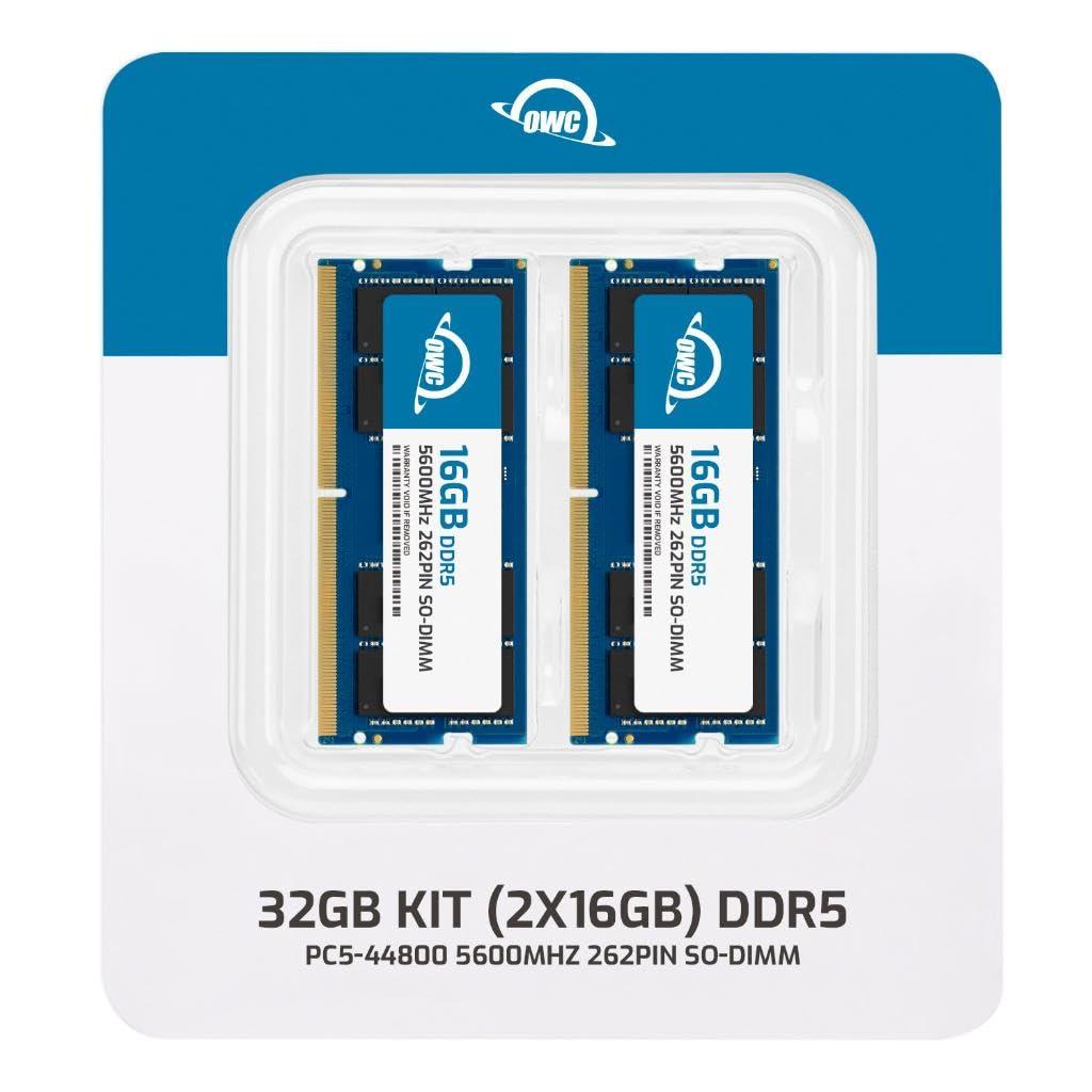 OWC OWC 32GB (2x16GB) DDR5 5600 PC5-44800 CL46 1Rx8 262-pin 1.1V Non-ECC SODIMM Memory RAM Module Upgrade Kit Compatible with Dell Alienware M18 R2