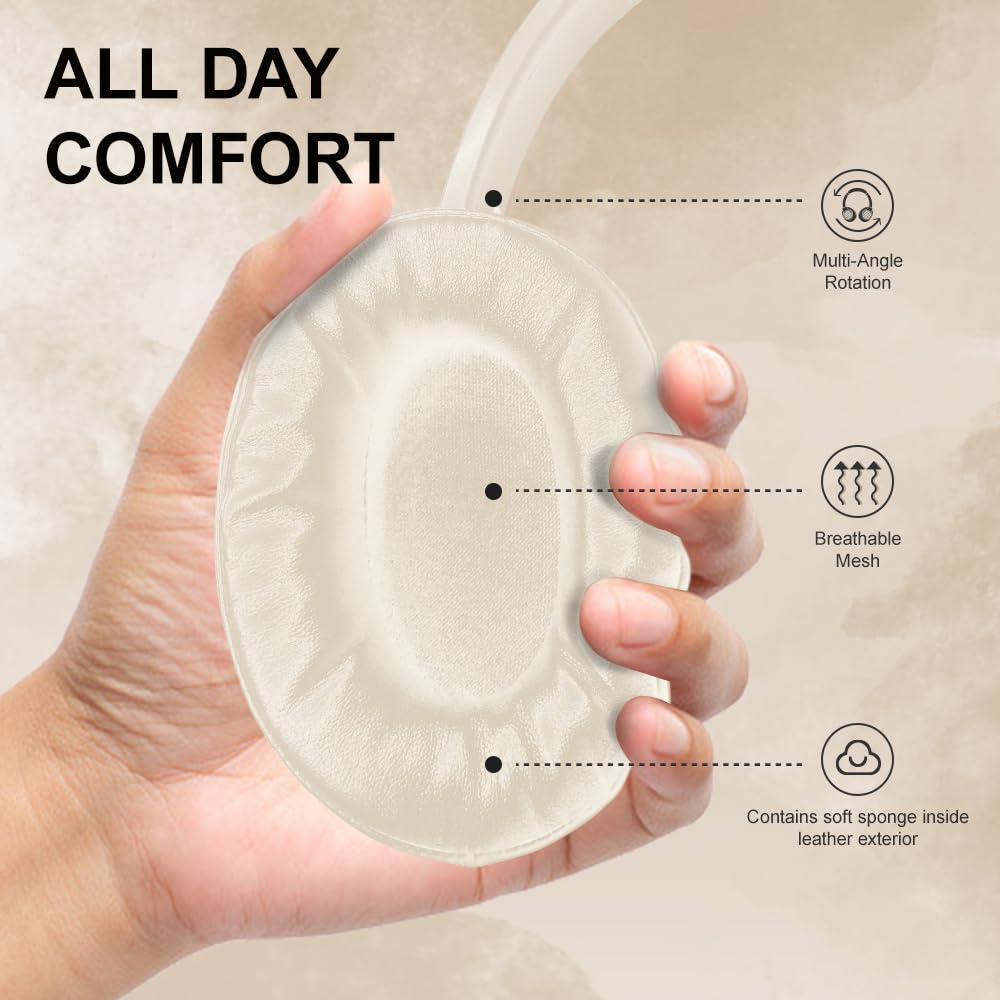 Soul Electronics Soul Ultra Wireless 2 - Wireless Over Ear Bluetooth Headphones, Foldable Design with Comfortable Protein Earpads,USB-C Quick Charging, 65 hrs Playtime,Low Latency,Deep Bass,for Travel,Sport,Gym -Beige