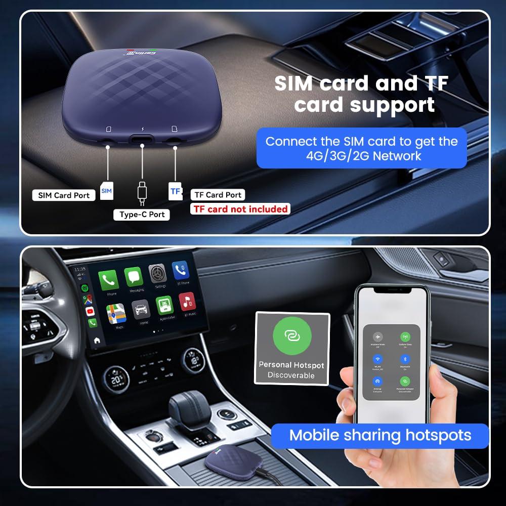 Carlinkit Carlinkit CarPlay Android 13.0 AI Box Adapter, 3-in-1 CarPlay AI Box Max(Plus), Plug & Play, Easy Setup, Built-in Google Play/Netflix/YouTube/TF Card, for Cars with OEM Wired CarPlay&Touchscreen