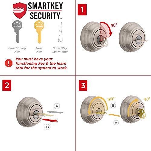 Kwikset Kwikset Belleview Front Door Lock Handle and Deadbolt Set, Entry Handleset Exterior with Interior Door Knob, Antique Brass, Pick Resistant SmartKey Rekey Deadbolt Security