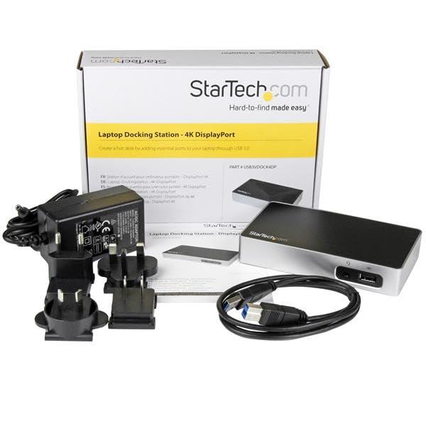 StarTech.com StarTech.com 4K DisplayPort Docking Station for Laptops/USB 3.0 / Universal Laptop Docking Station / 4K Ultra HD Doc (USB3VDOCK4DP)
