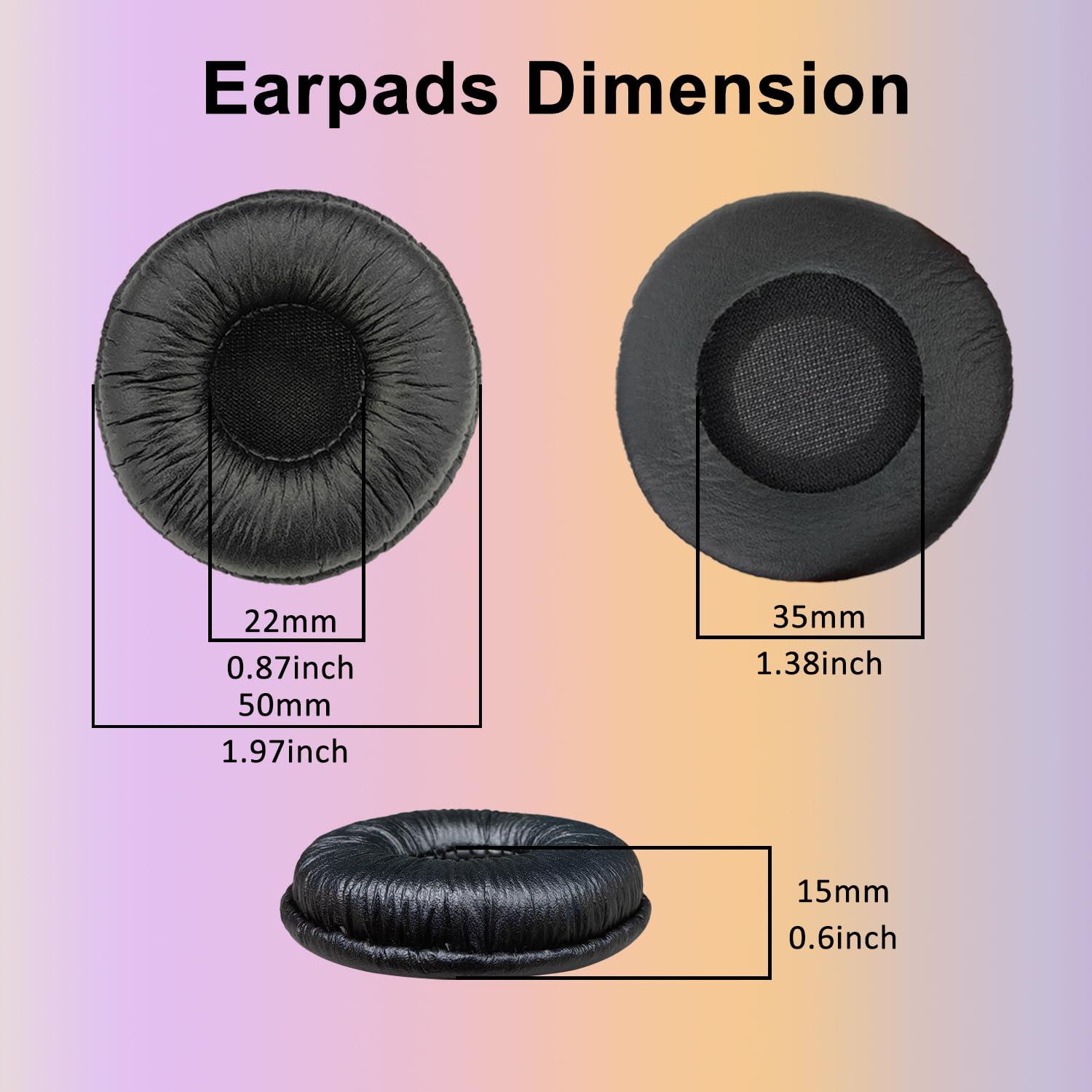 Weatwo Ear Cushions for Plantronics Headset, 50mm Replacement Headphone Earpads Covers for Plantronics HW251N 510 520 Blackwire 3210 3220 3310 3320 Jabra PRO 920 930 9450 BIZ 1500 1900 2400II-4 Pack